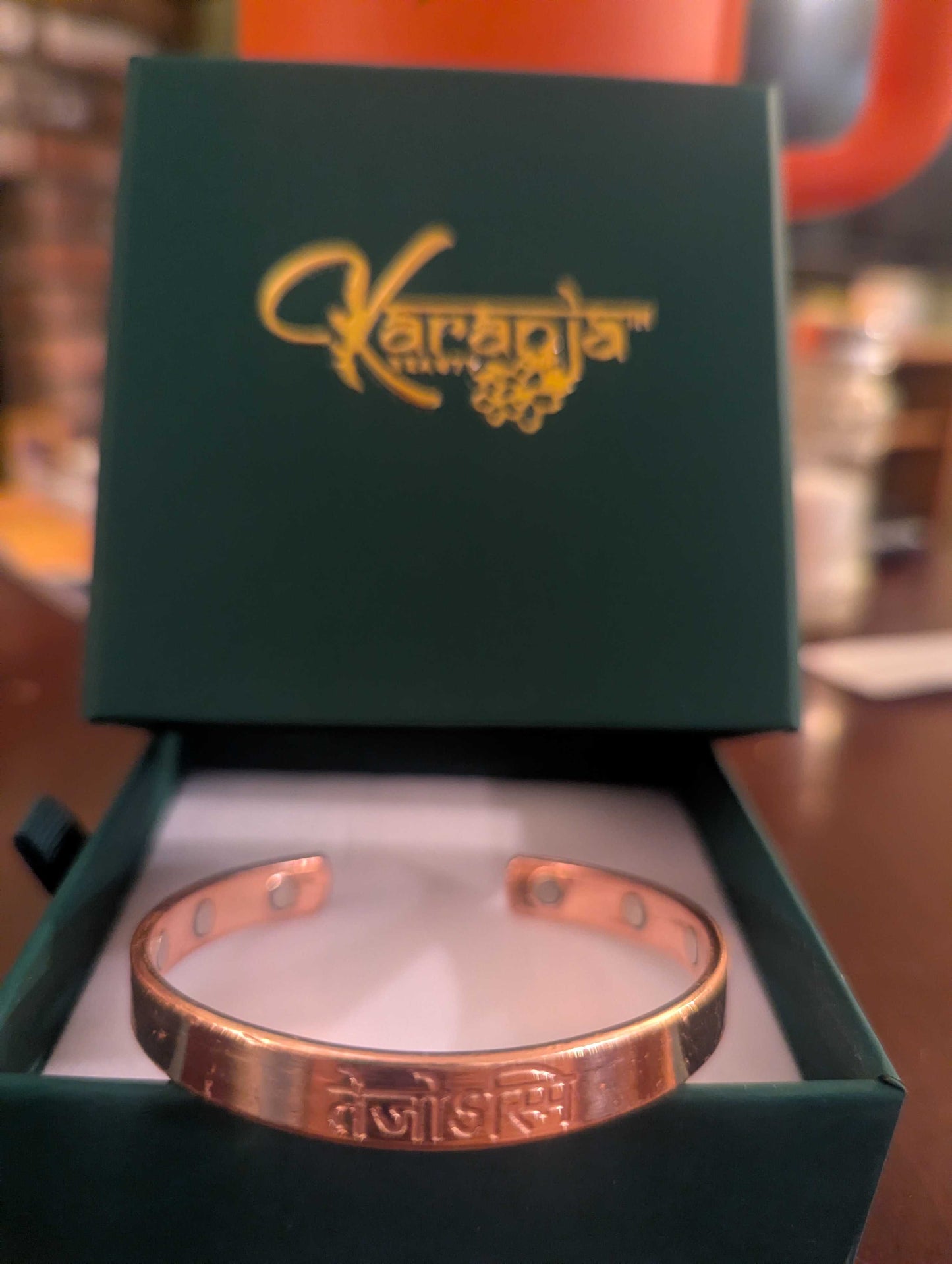 Karanja Mantra Copper Bangle
