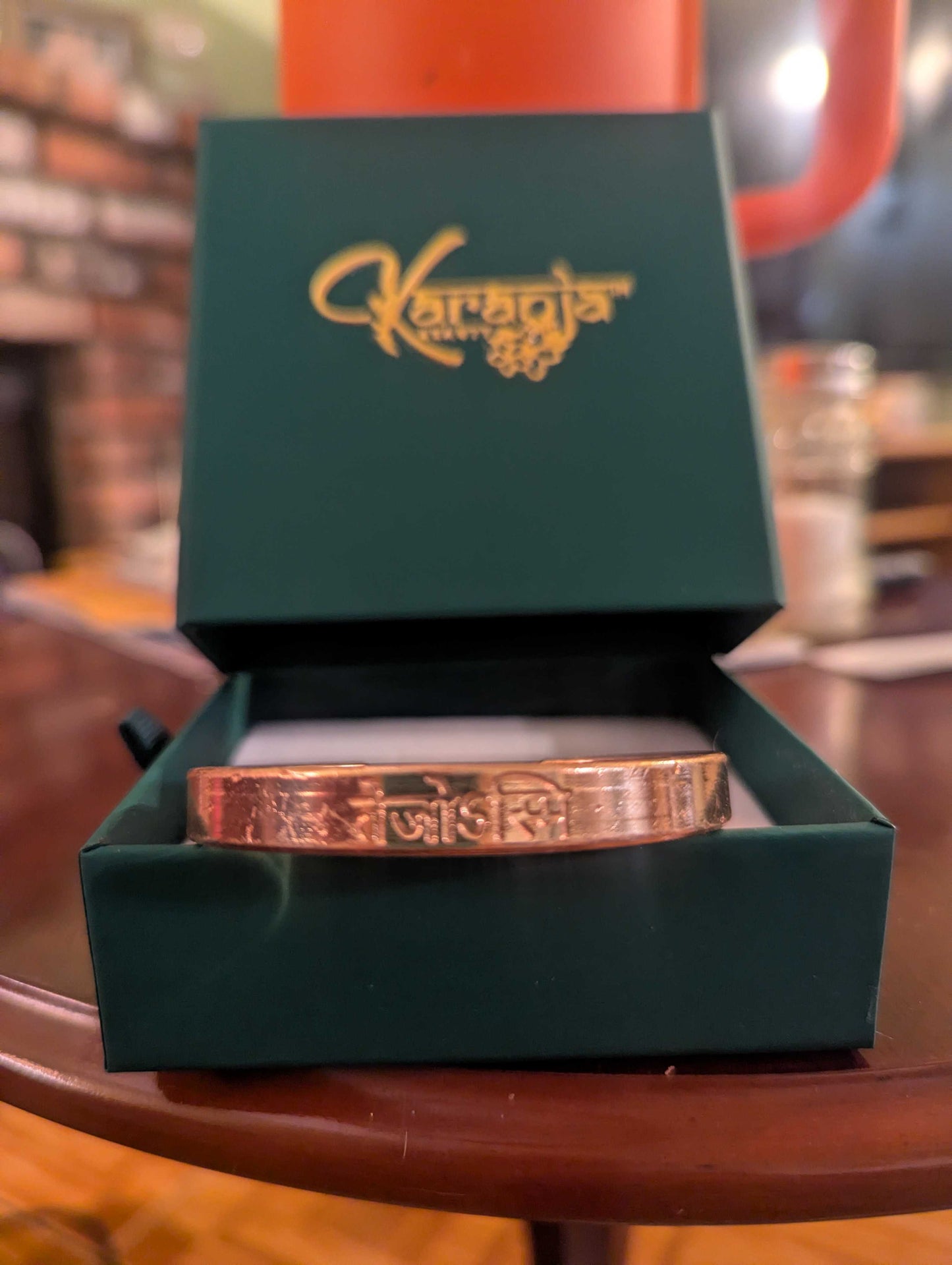 Karanja Mantra Copper Bangle